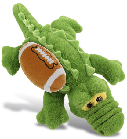 SUPER-SOFT PLUSH - GREEN ALLIGATOR SMALL 14" WITH FOOTBALL PLUSH