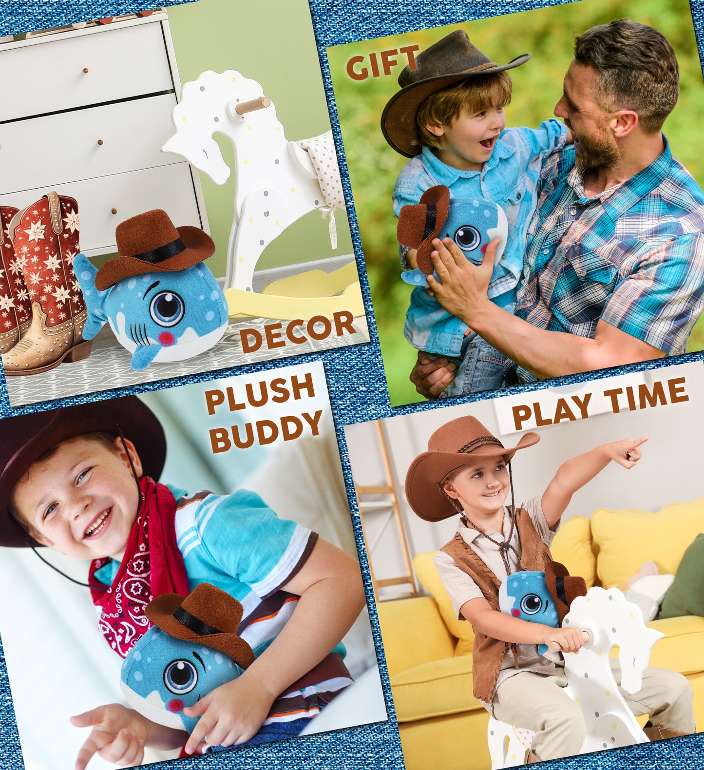 PLUSH BUDDIES - SHARK COWBOY DRESS UP