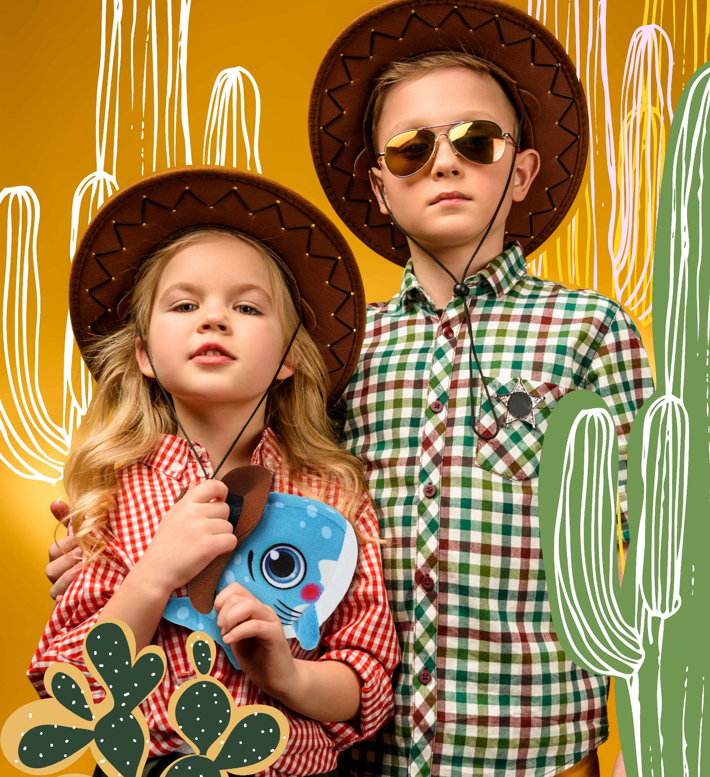 PLUSH BUDDIES - SHARK COWBOY DRESS UP