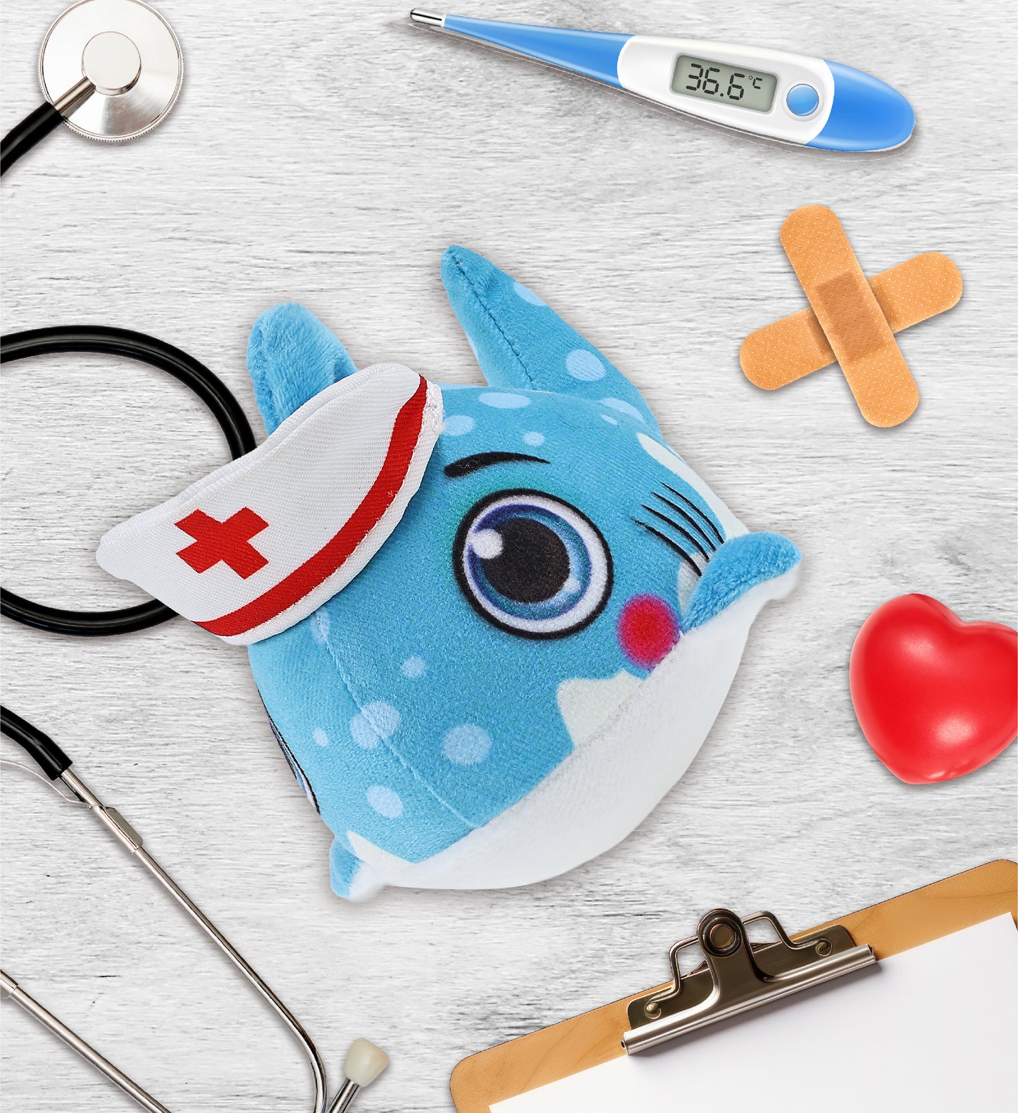 PLUSH BUDDIES - SHARK With NURSE Dress-Up