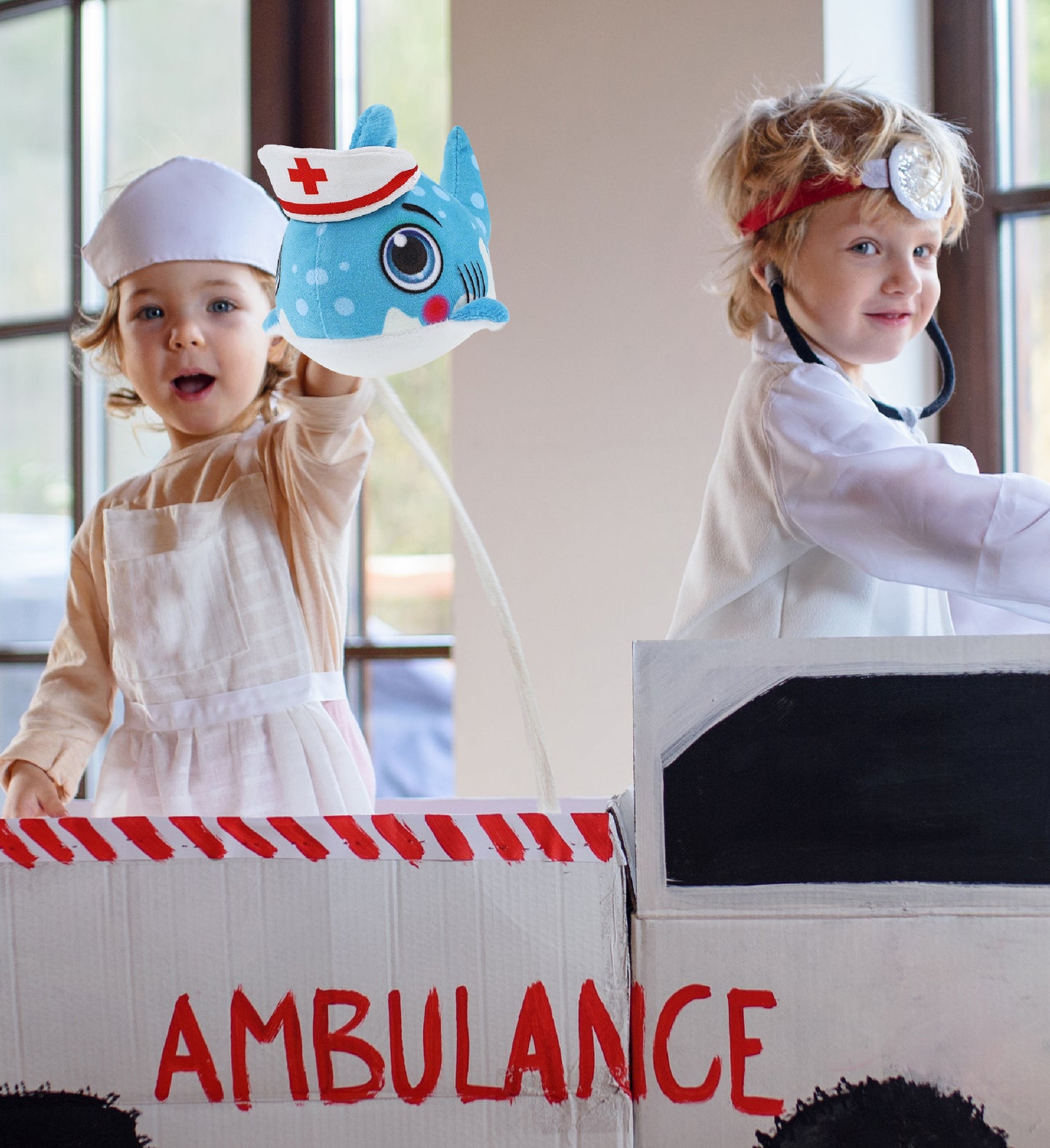 PLUSH BUDDIES - SHARK With NURSE Dress-Up