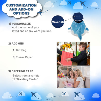 PLUSH BUDDIES - SHARK WITH PILOT DRESS UP