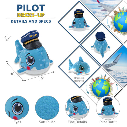 PLUSH BUDDIES - SHARK WITH PILOT DRESS UP