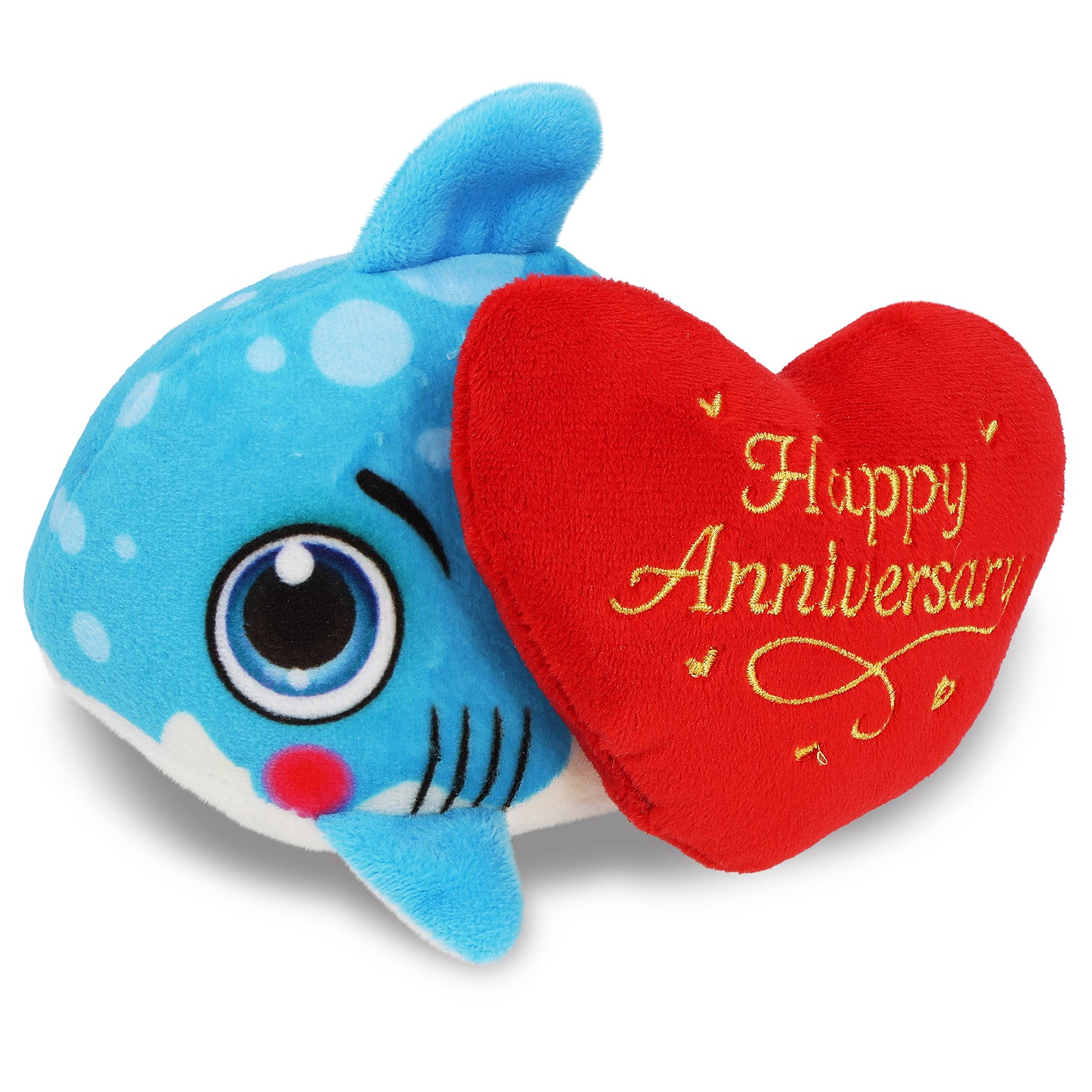 PLUSH BUDDIES - SHARK WITH HAPPY ANNIVERSARY HEART