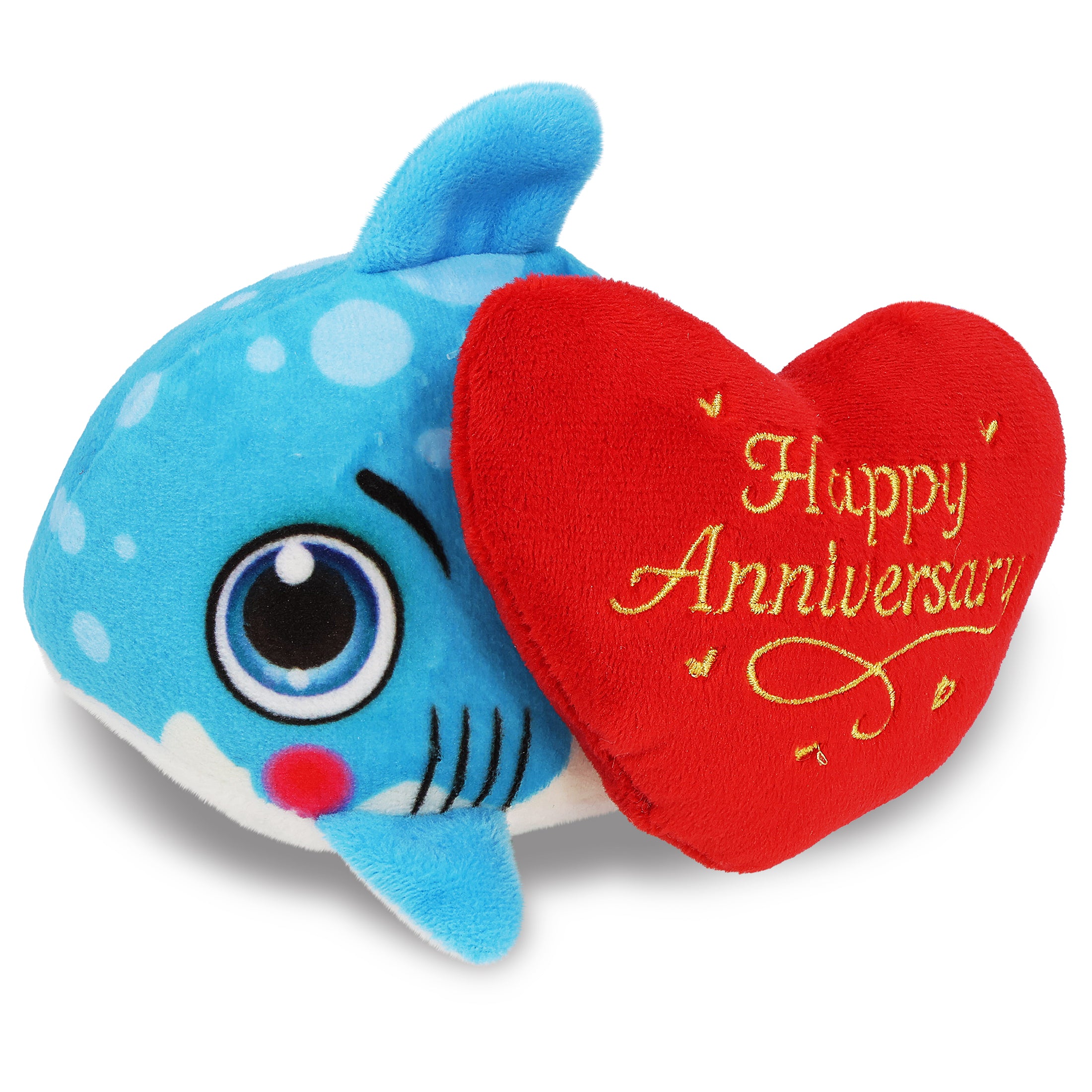 PLUSH BUDDIES - SHARK WITH HAPPY ANNIVERSARY HEART