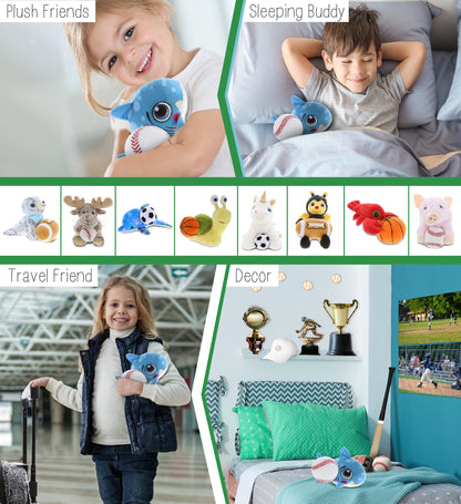 PLUSH BUDDIES - SHARK WITH BASEBALL PLUSH