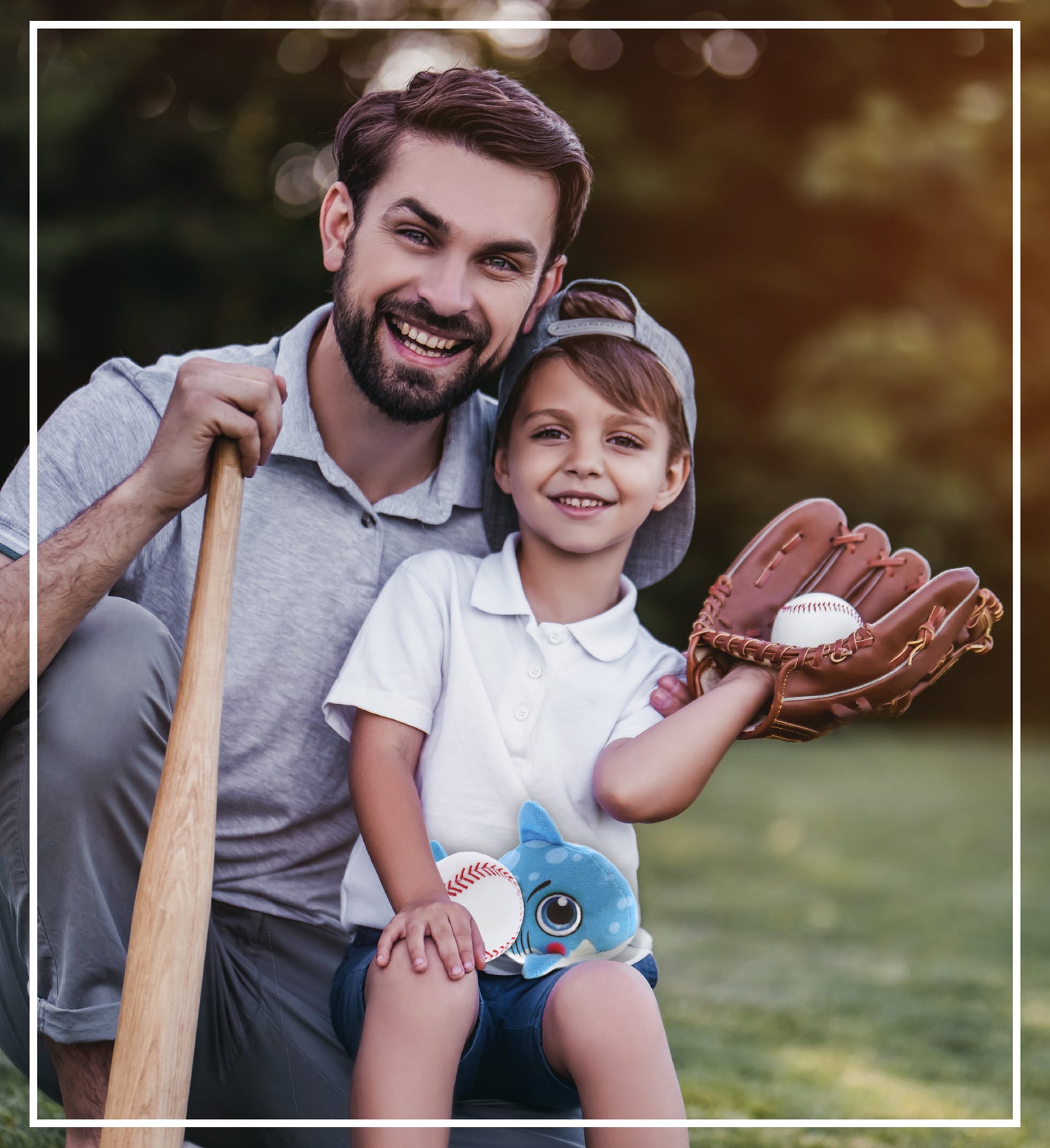 PLUSH BUDDIES - SHARK WITH BASEBALL PLUSH