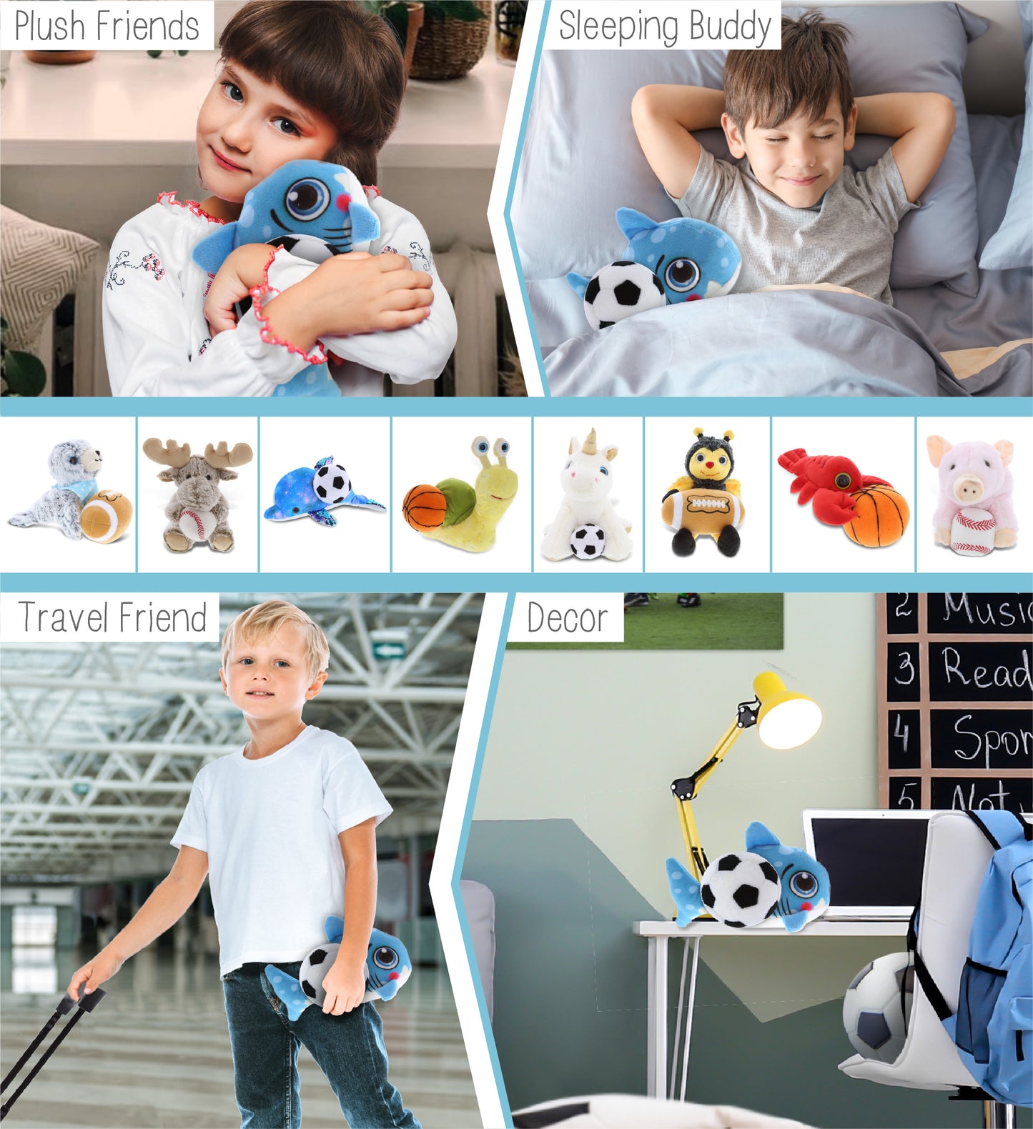 PLUSH BUDDIES - SHARK WITH SOCCER PLUSH