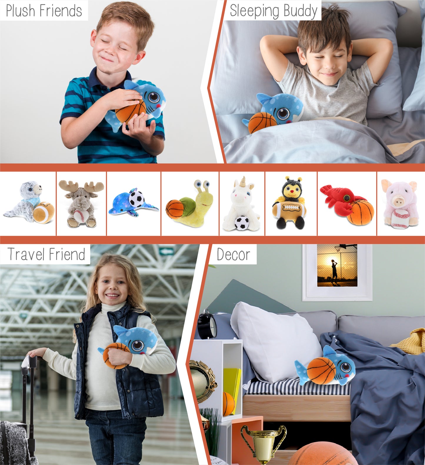 PLUSH BUDDIES - SHARK WITH BASKETBALL PLUSH