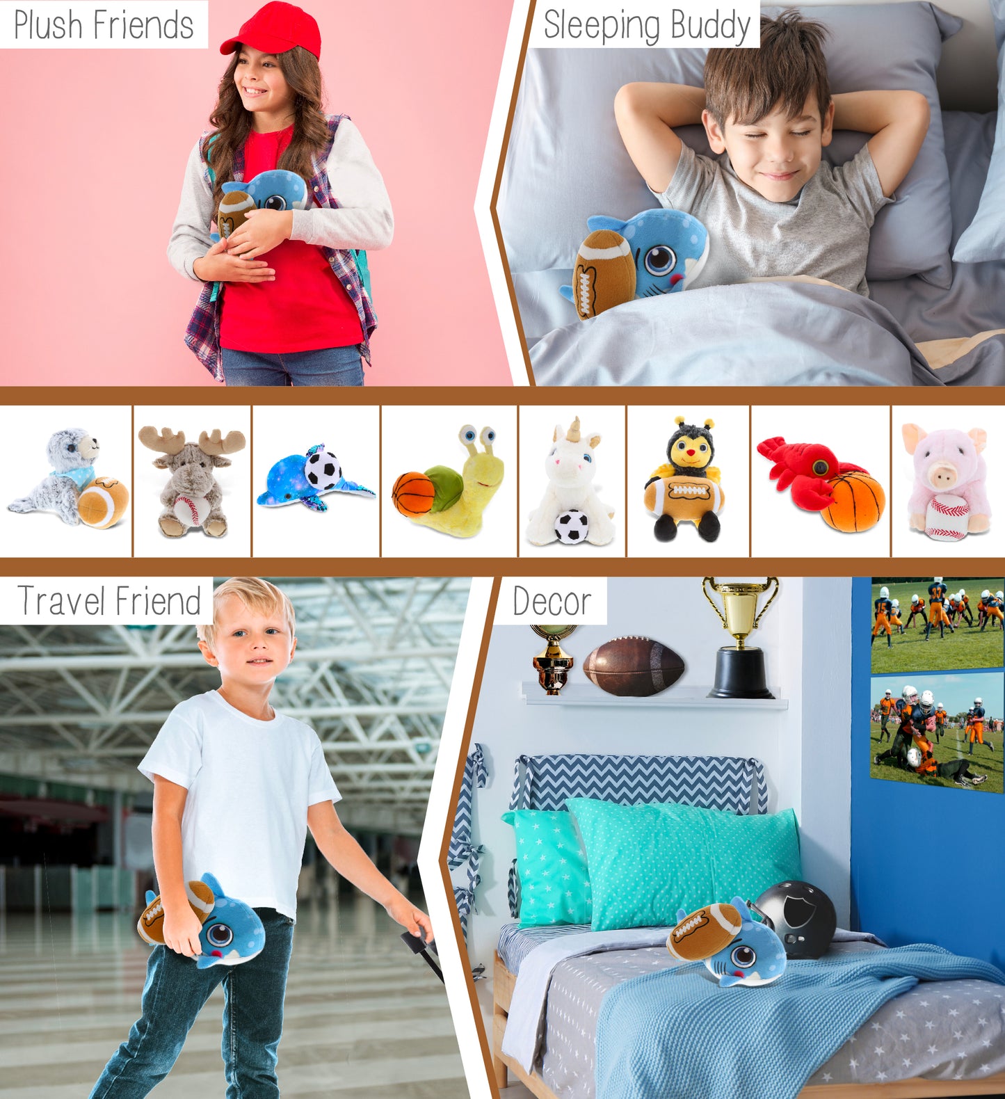 PLUSH BUDDIES - SHARK WITH FOOTBALL PLUSH