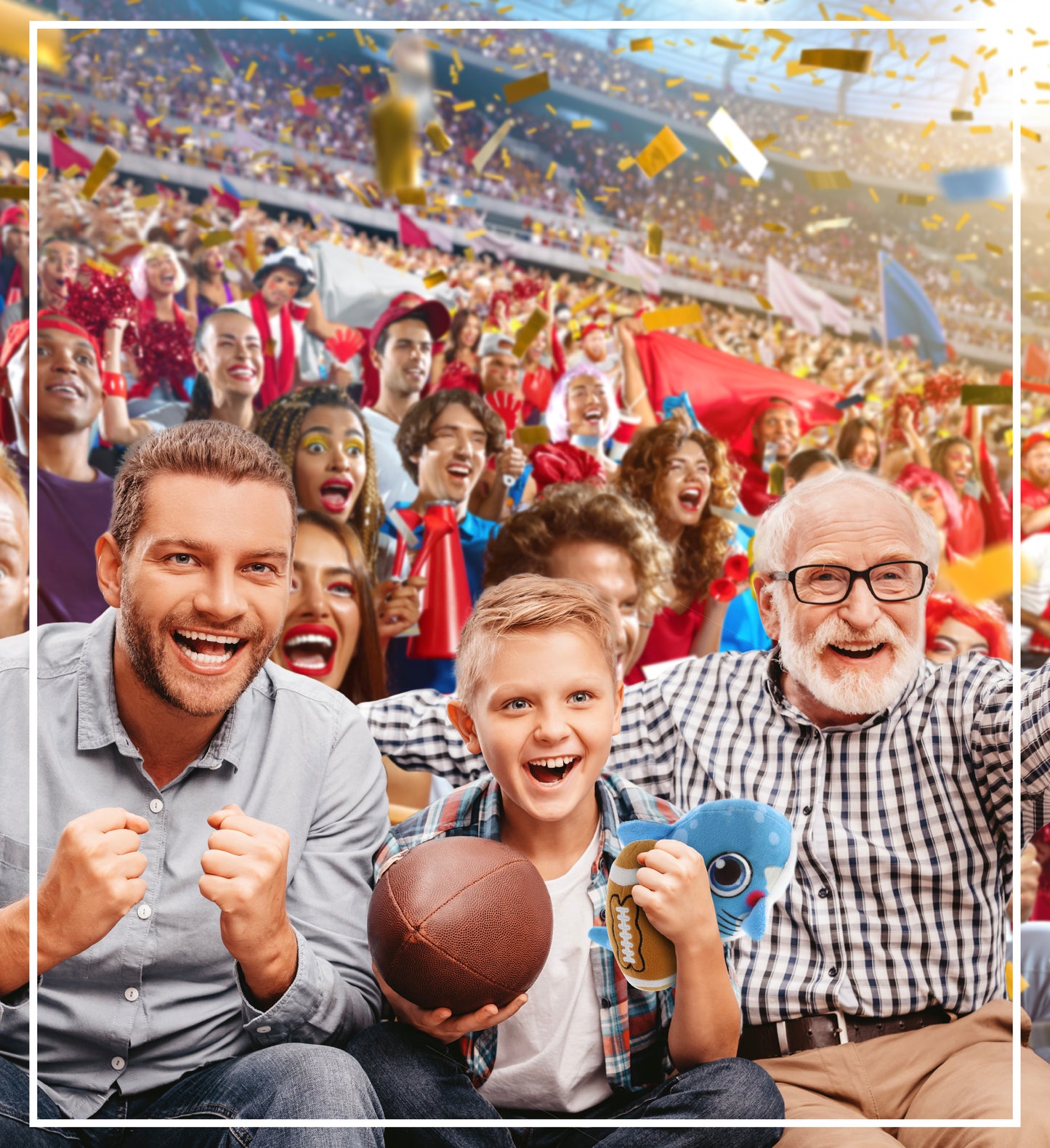PLUSH BUDDIES - SHARK WITH FOOTBALL PLUSH
