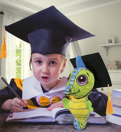 DolliBu Plush Buddies Seahorse Graduation Toy with Cap with Tassel - 7.5 Inches
