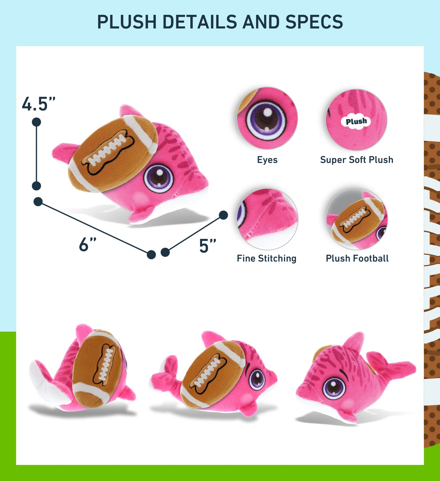 PLUSH BUDDIES - DOLPHIN WITH FOOTBALL PLUSH