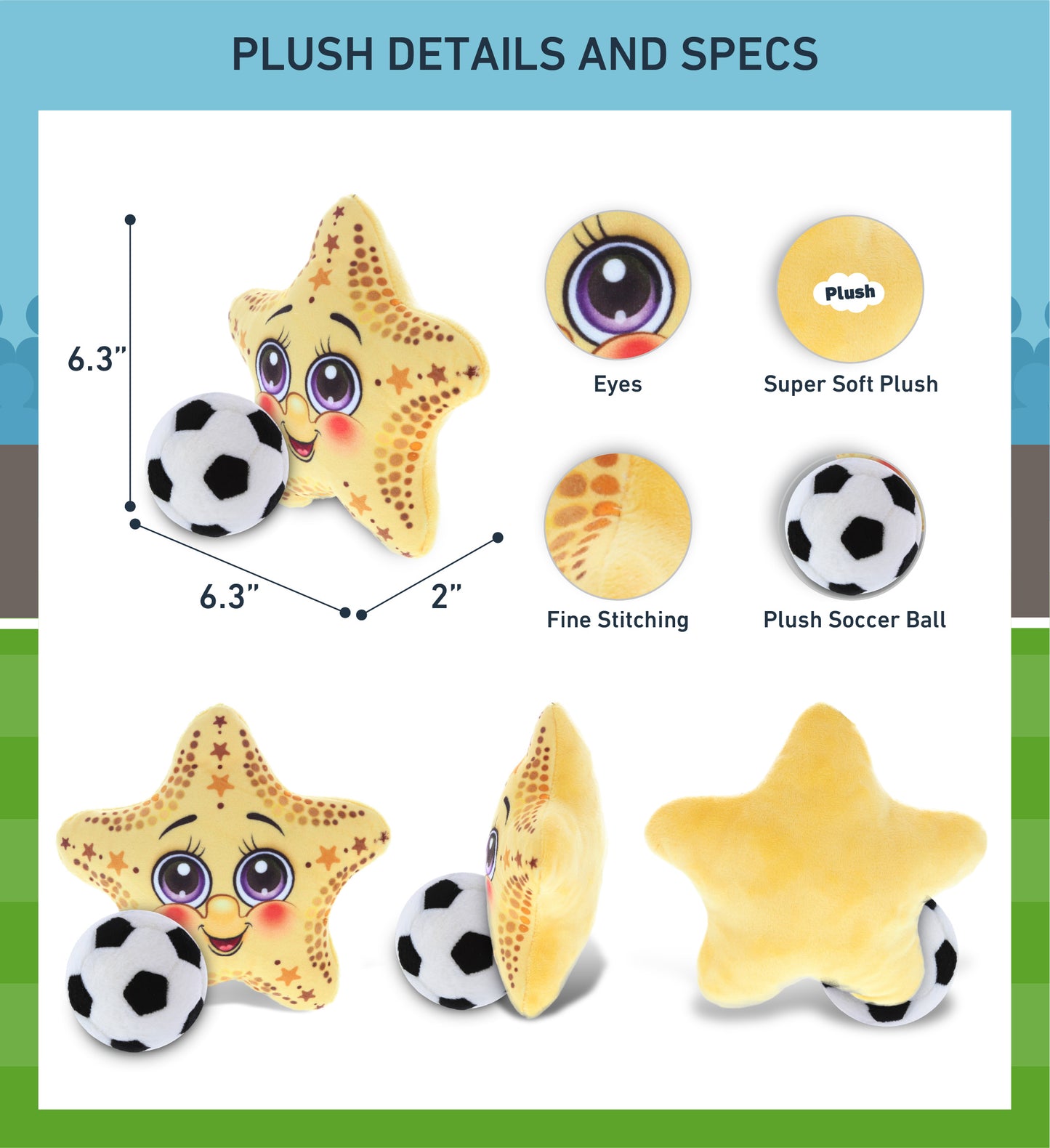 PLUSH BUDDIES - STARFISH WITH SOCCER PLUSH