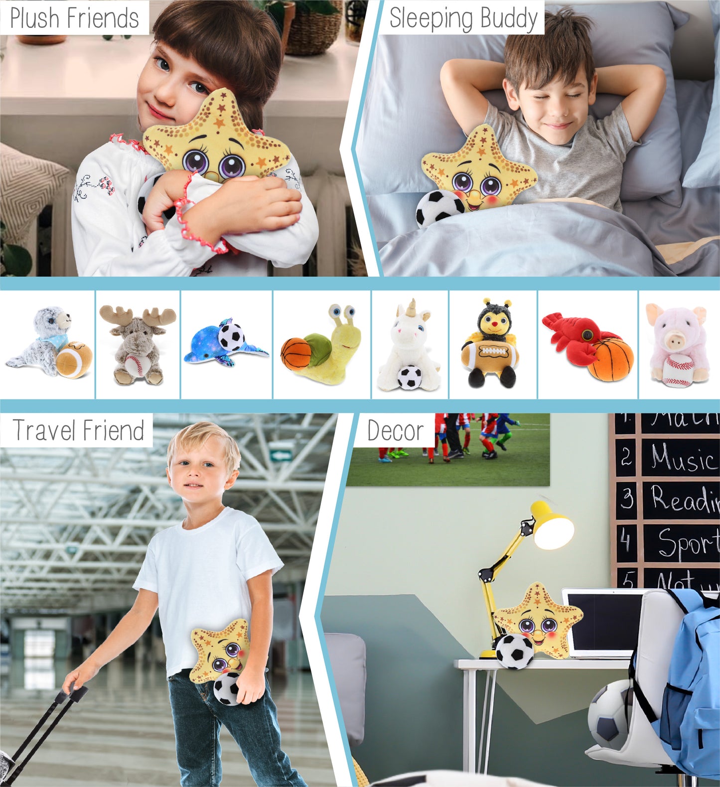 PLUSH BUDDIES - STARFISH WITH SOCCER PLUSH