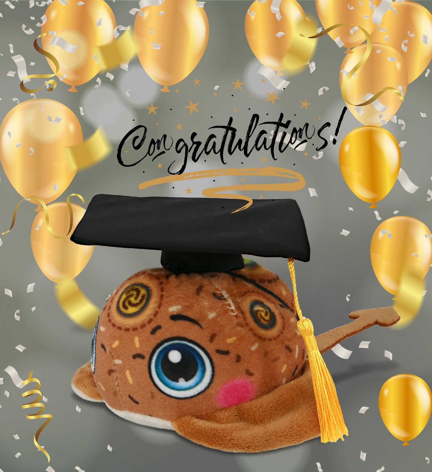 DolliBu Plush Buddies Stingray Graduation Toy with Cap with Tassel - 8 Inches