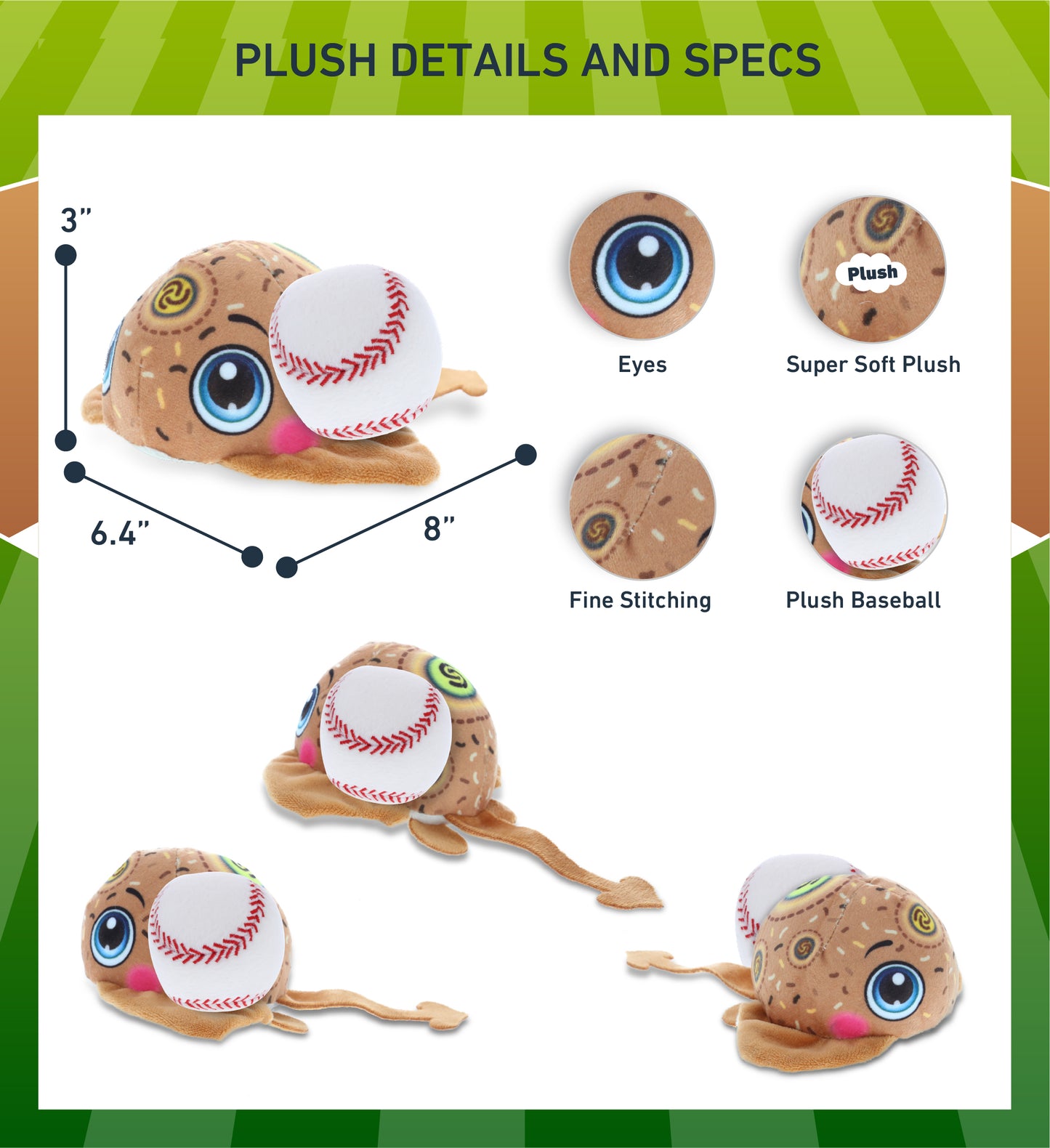 PLUSH BUDDIES - STINGRAY WITH BASEBALL PLUSH