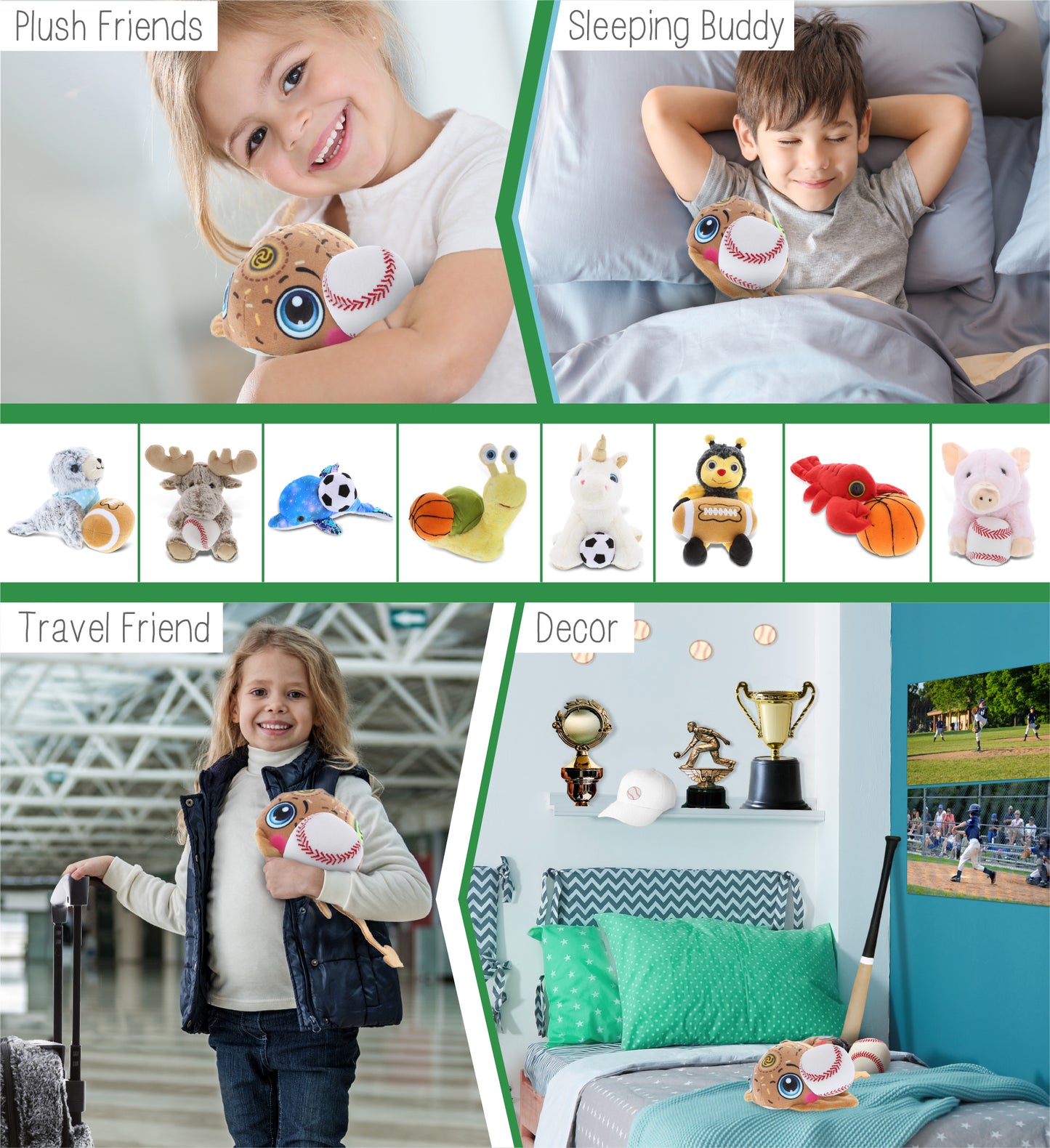 PLUSH BUDDIES - STINGRAY WITH BASEBALL PLUSH