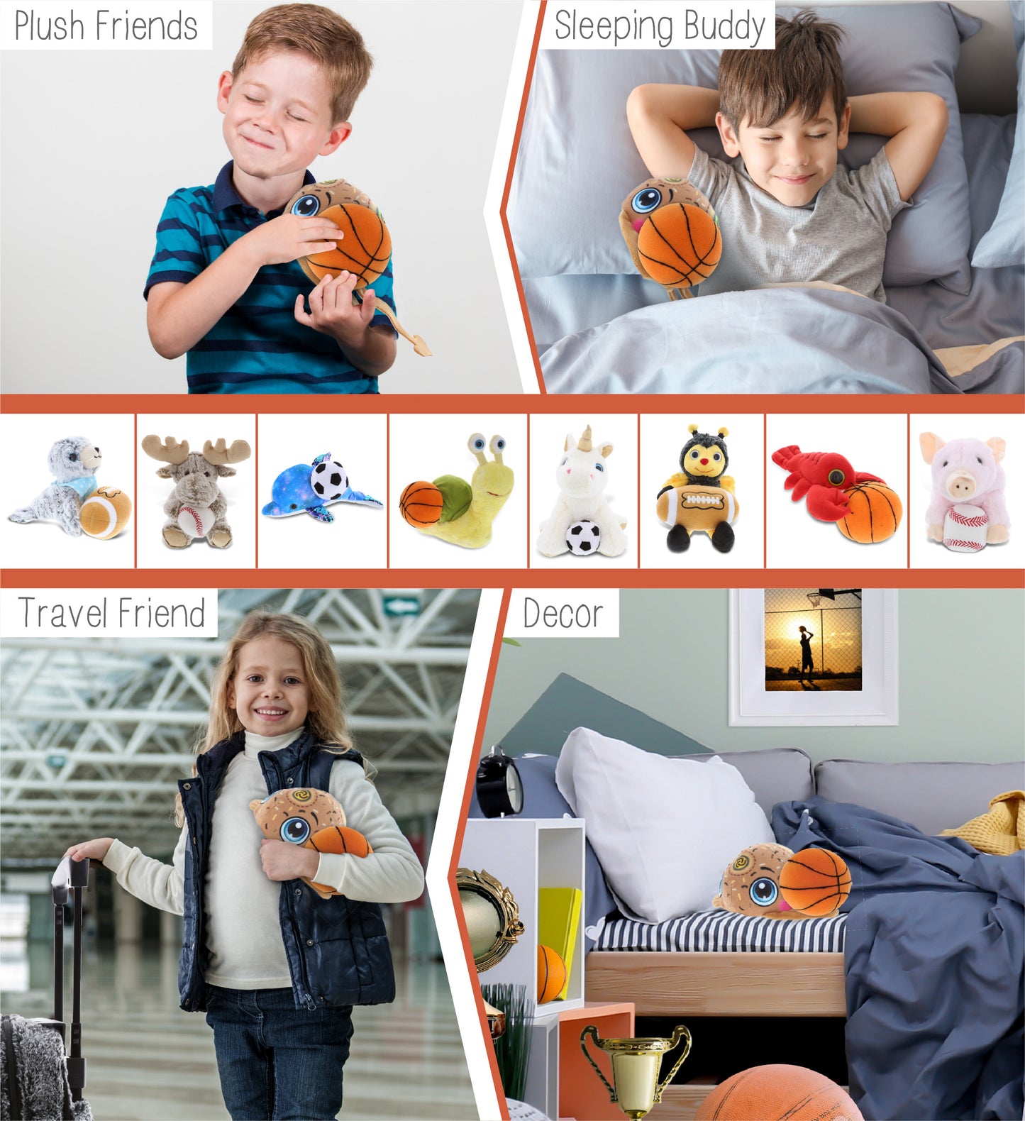 PLUSH BUDDIES - STINGRAY WITH BASKETBALL PLUSH