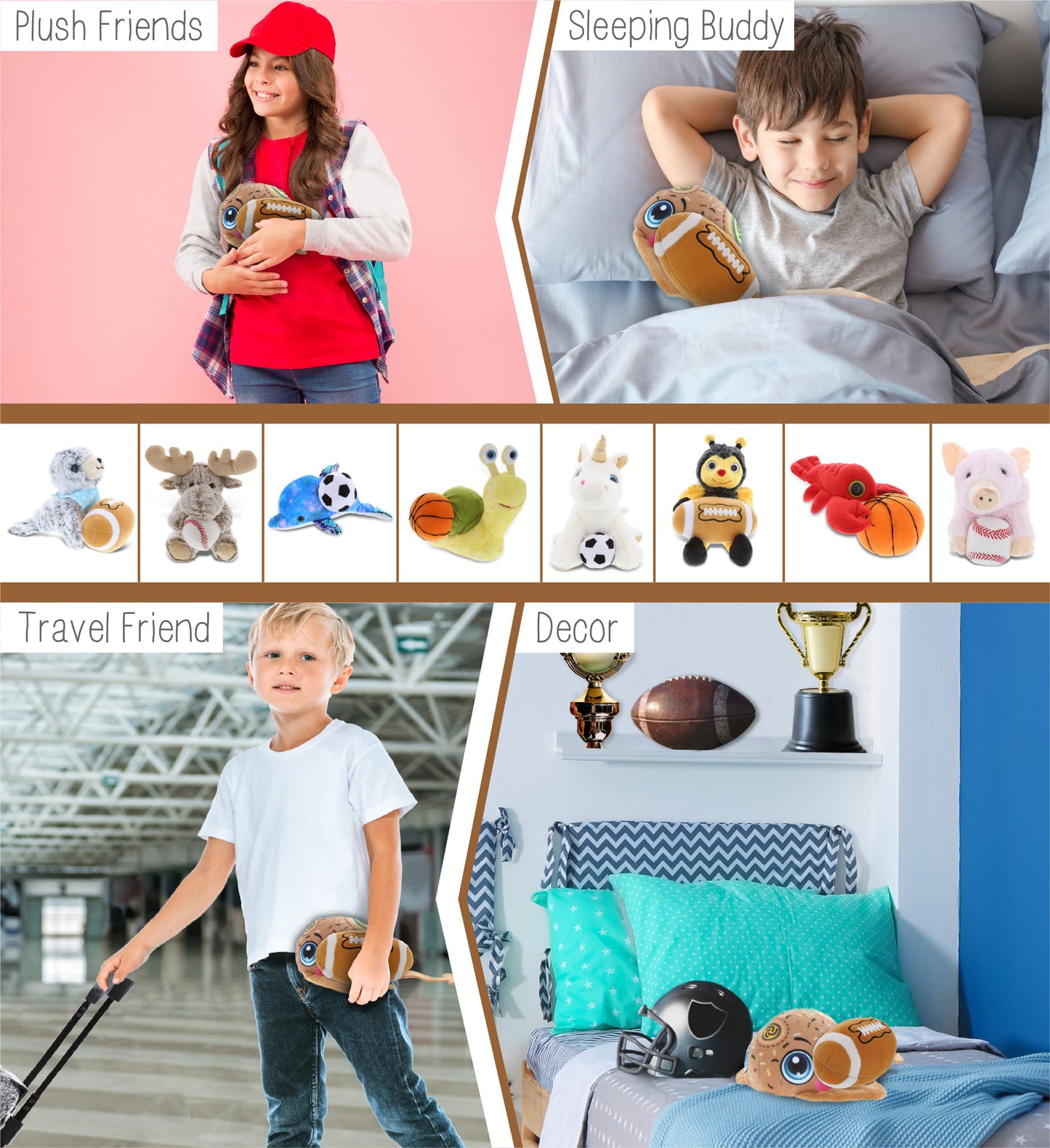 PLUSH BUDDIES - STINGRAY WITH FOOTBALL PLUSH