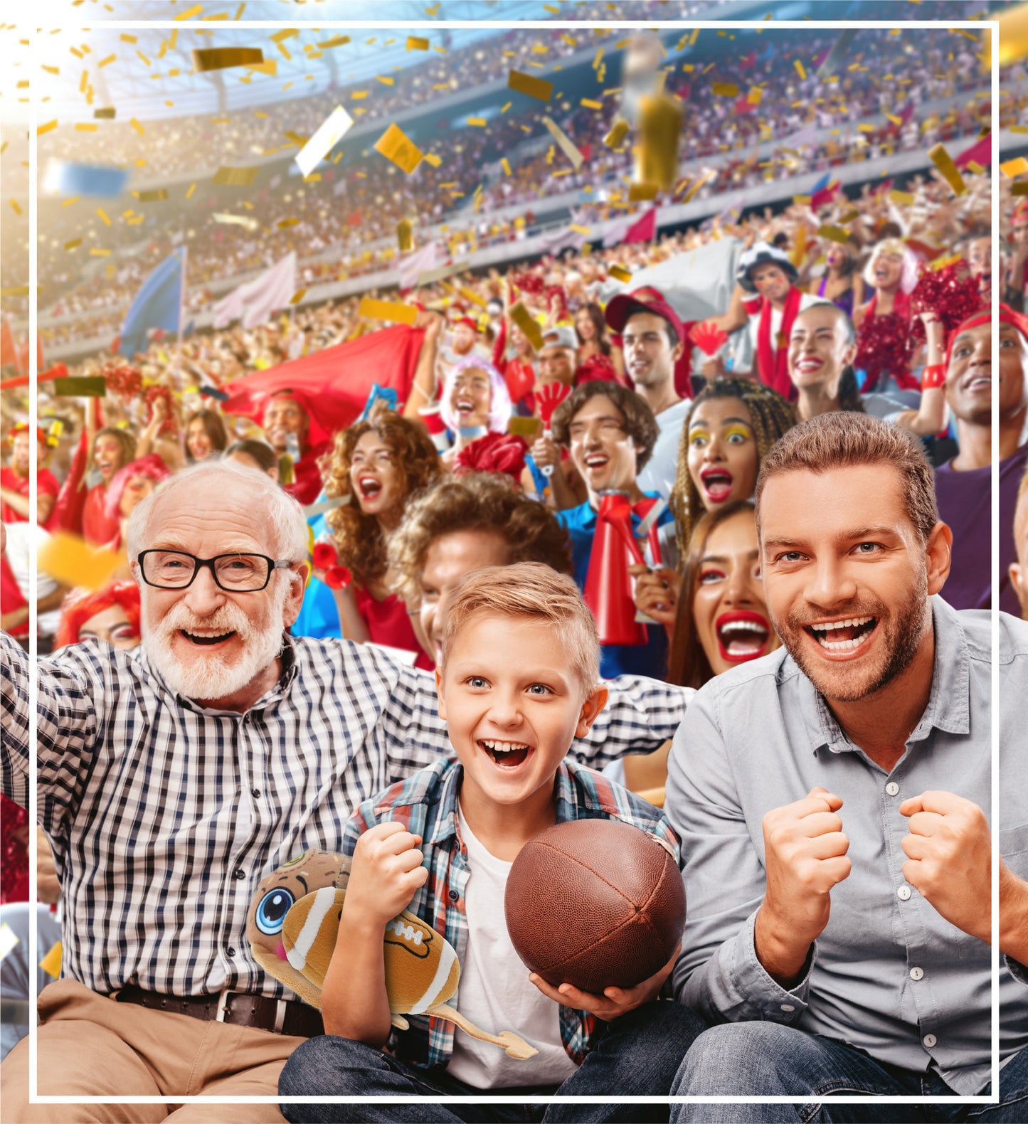 PLUSH BUDDIES - STINGRAY WITH FOOTBALL PLUSH