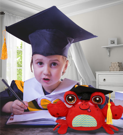 DolliBu Plush Buddies Crab Graduation Plush Toy with Cap with Tassel - 8 Inches