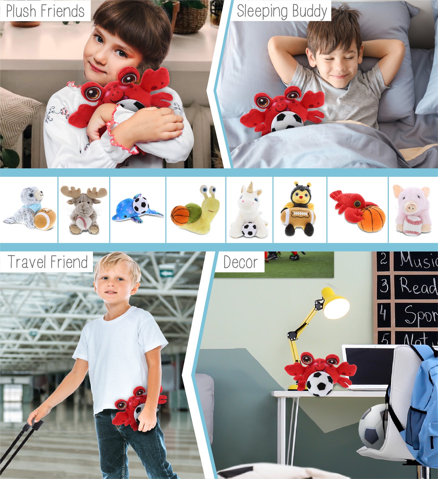 PLUSH BUDDIES - CRAB WITH SOCCER PLUSH