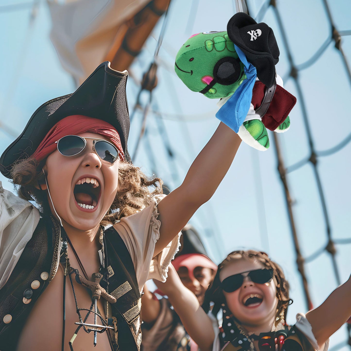 PLUSH BUDDIES - SEA TURTLE PIRATE DRESS UP