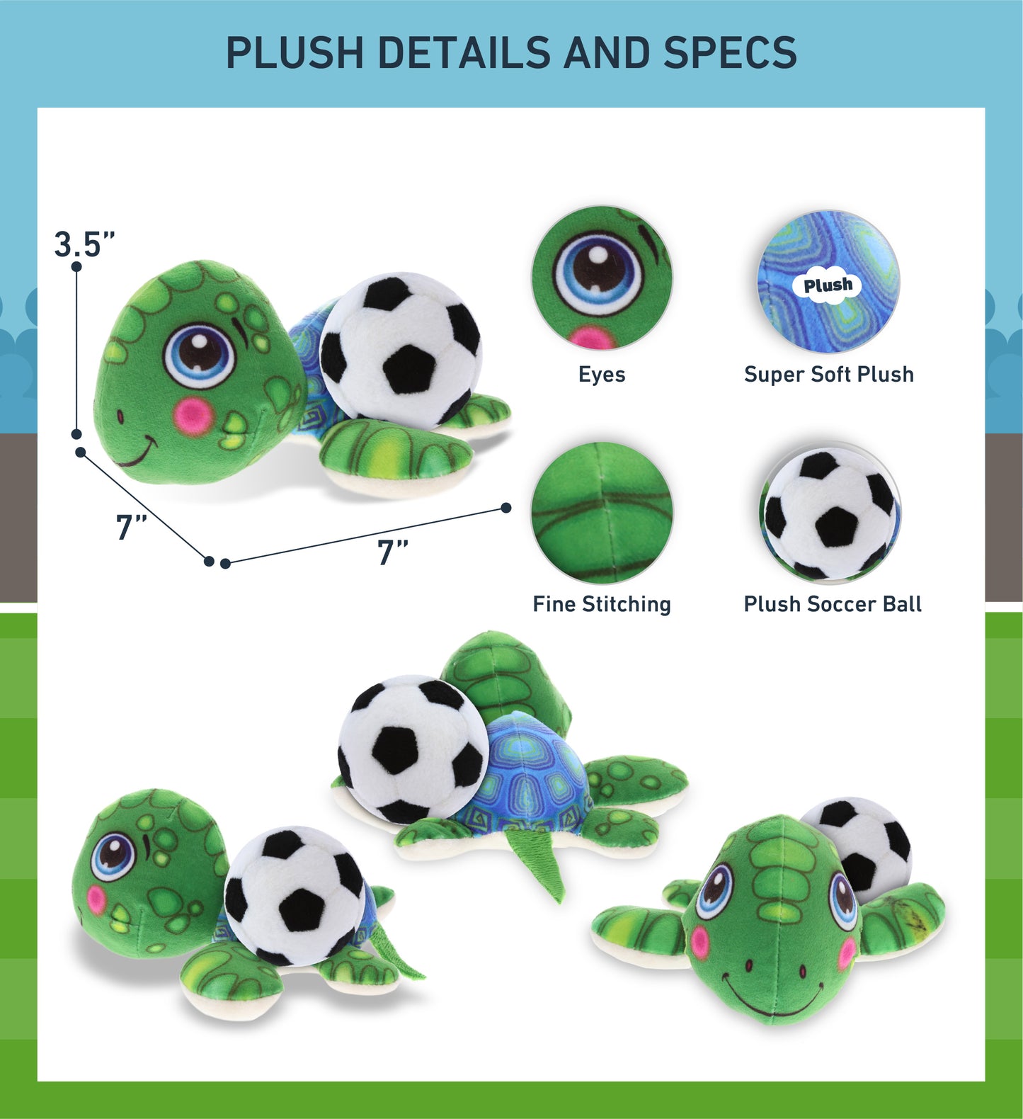 PLUSH BUDDIES - SEA TURTLE WITH SOCCER PLUSH