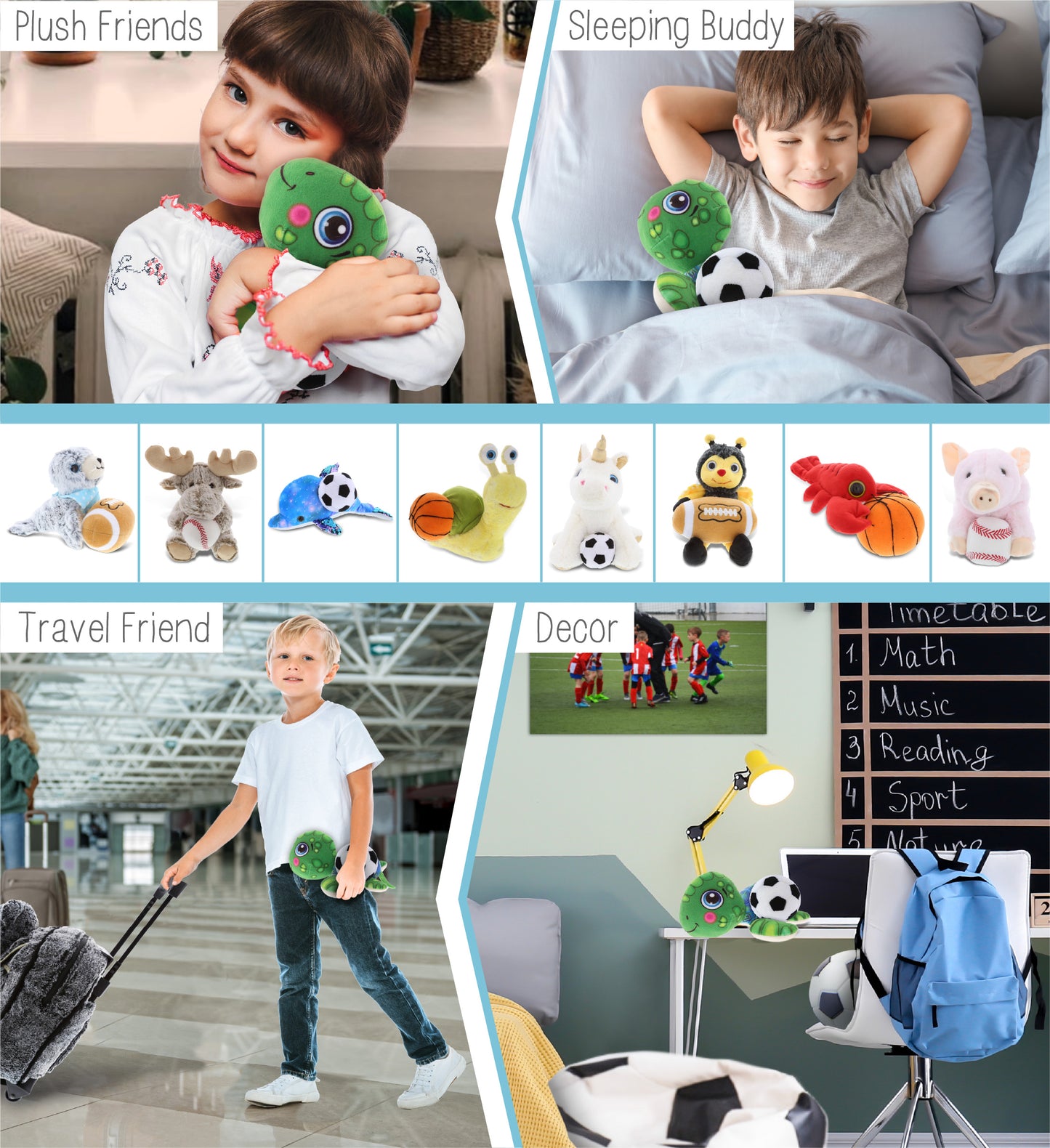 PLUSH BUDDIES - SEA TURTLE WITH SOCCER PLUSH