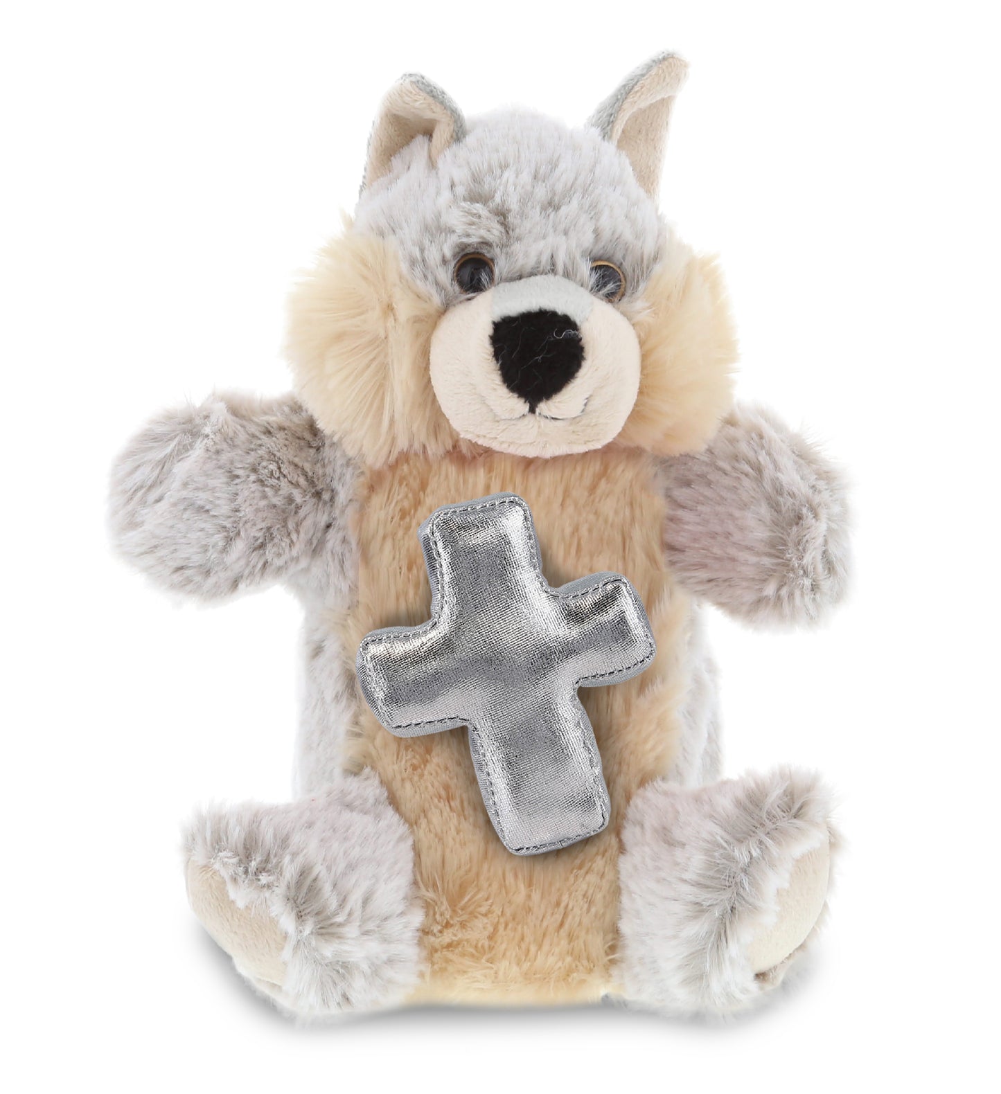 PLUSH CROSS - SUPER SOFT PLUSH HAND PUPPET - WOLF