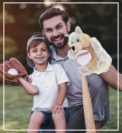 SUPER SOFT PLUSH HAND PUPPET - WOLF WITH BASEBALL PLUSH