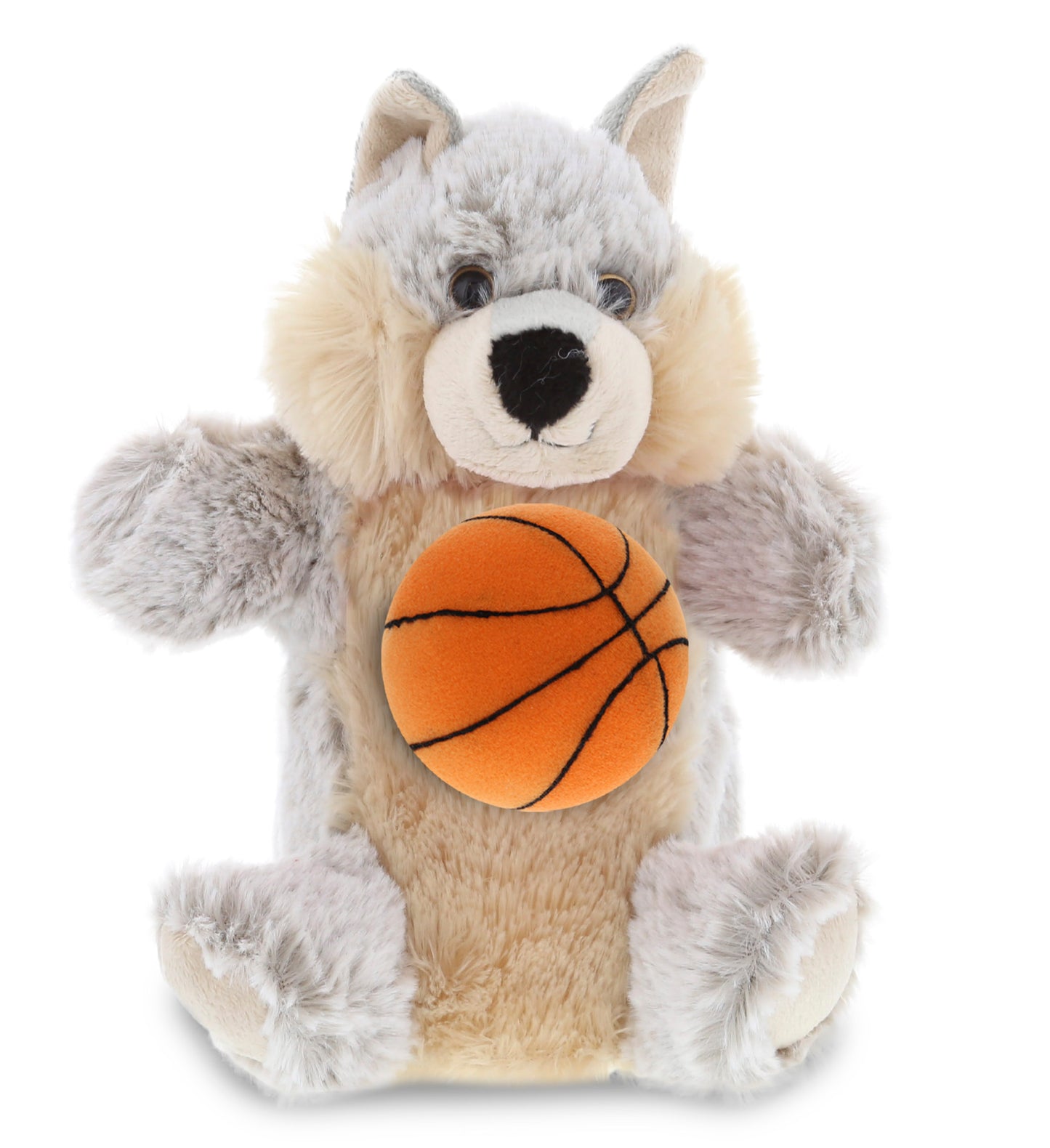 SUPER SOFT PLUSH HAND PUPPET - WOLF WITH BASKETBALL PLUSH