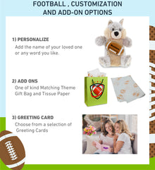 SUPER SOFT PLUSH HAND PUPPET - WOLF WITH FOOTBALL PLUSH