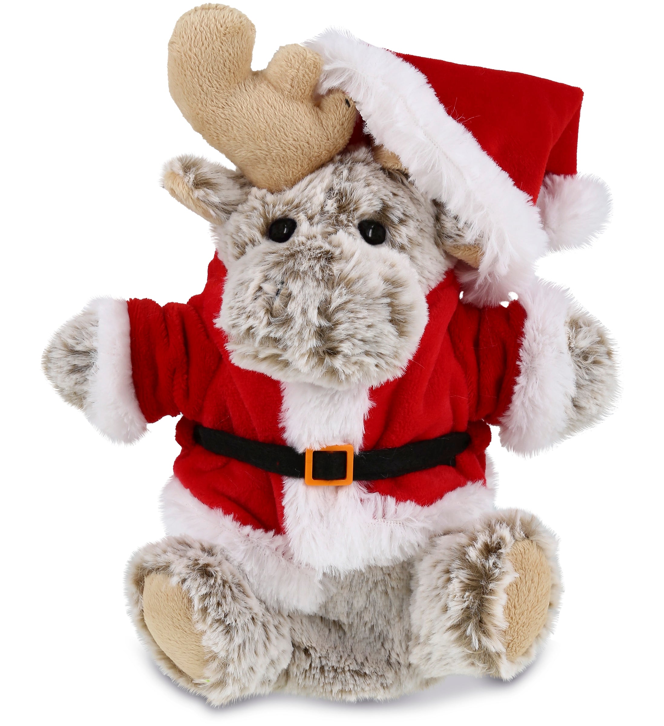 PLUSH SANTA - SUPER SOFT PLUSH HAND PUPPET - MOOSE