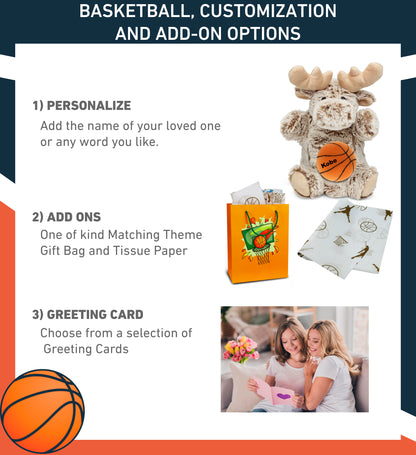 SUPER SOFT PLUSH HAND PUPPET - MOOSE WITH BASKETBALL PLUSH
