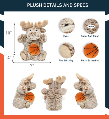 SUPER SOFT PLUSH HAND PUPPET - MOOSE WITH BASKETBALL PLUSH