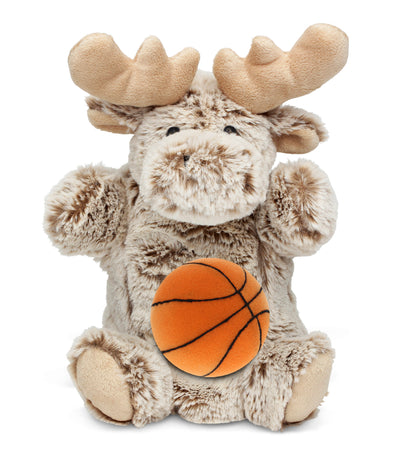 SUPER SOFT PLUSH HAND PUPPET - MOOSE WITH BASKETBALL PLUSH