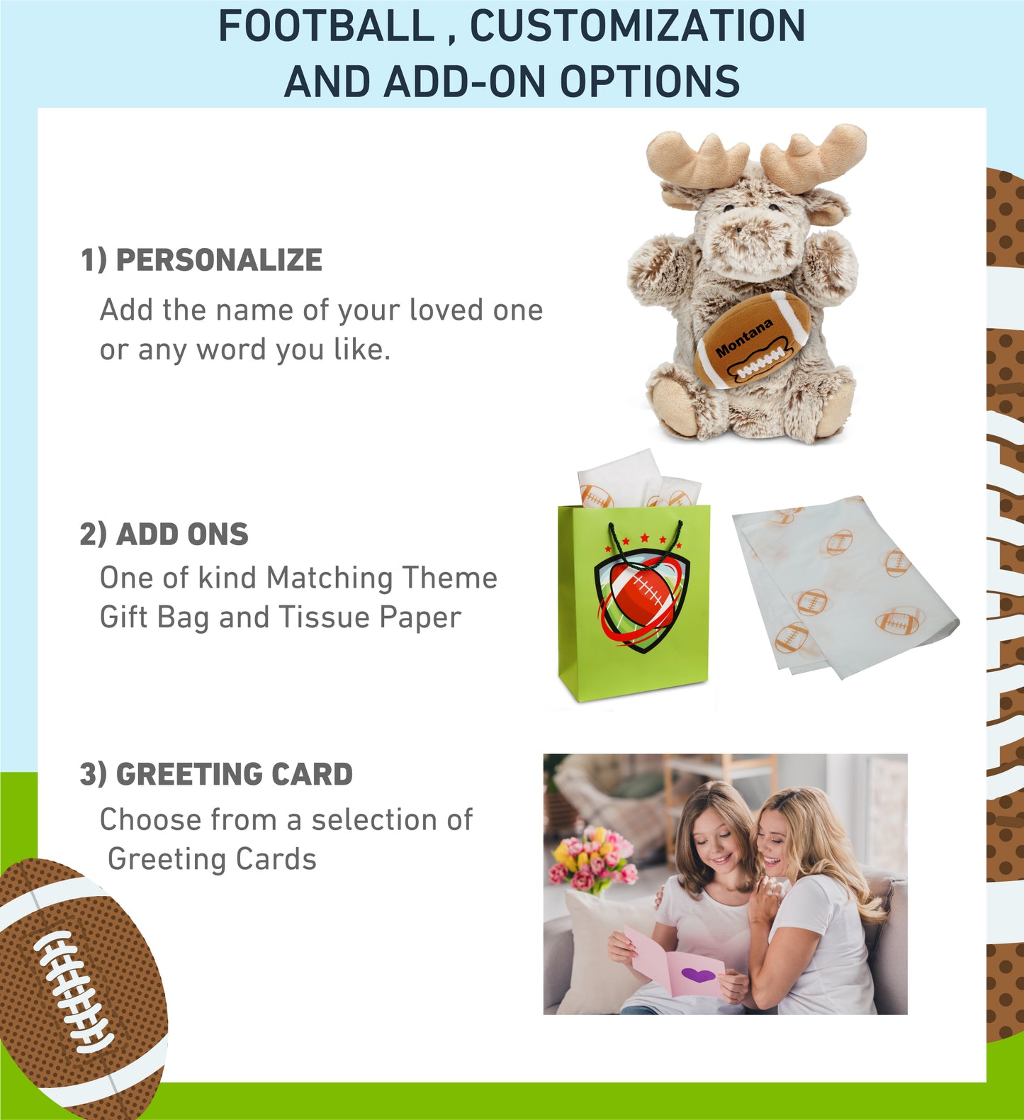 SUPER SOFT PLUSH HAND PUPPET - MOOSE WITH FOOTBALL PLUSH