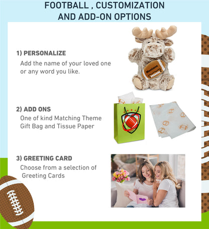 SUPER SOFT PLUSH HAND PUPPET - MOOSE WITH FOOTBALL PLUSH