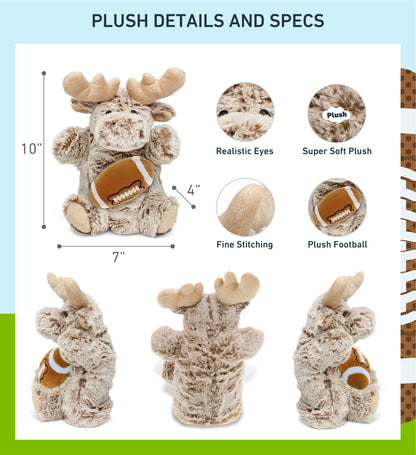 SUPER SOFT PLUSH HAND PUPPET - MOOSE WITH FOOTBALL PLUSH