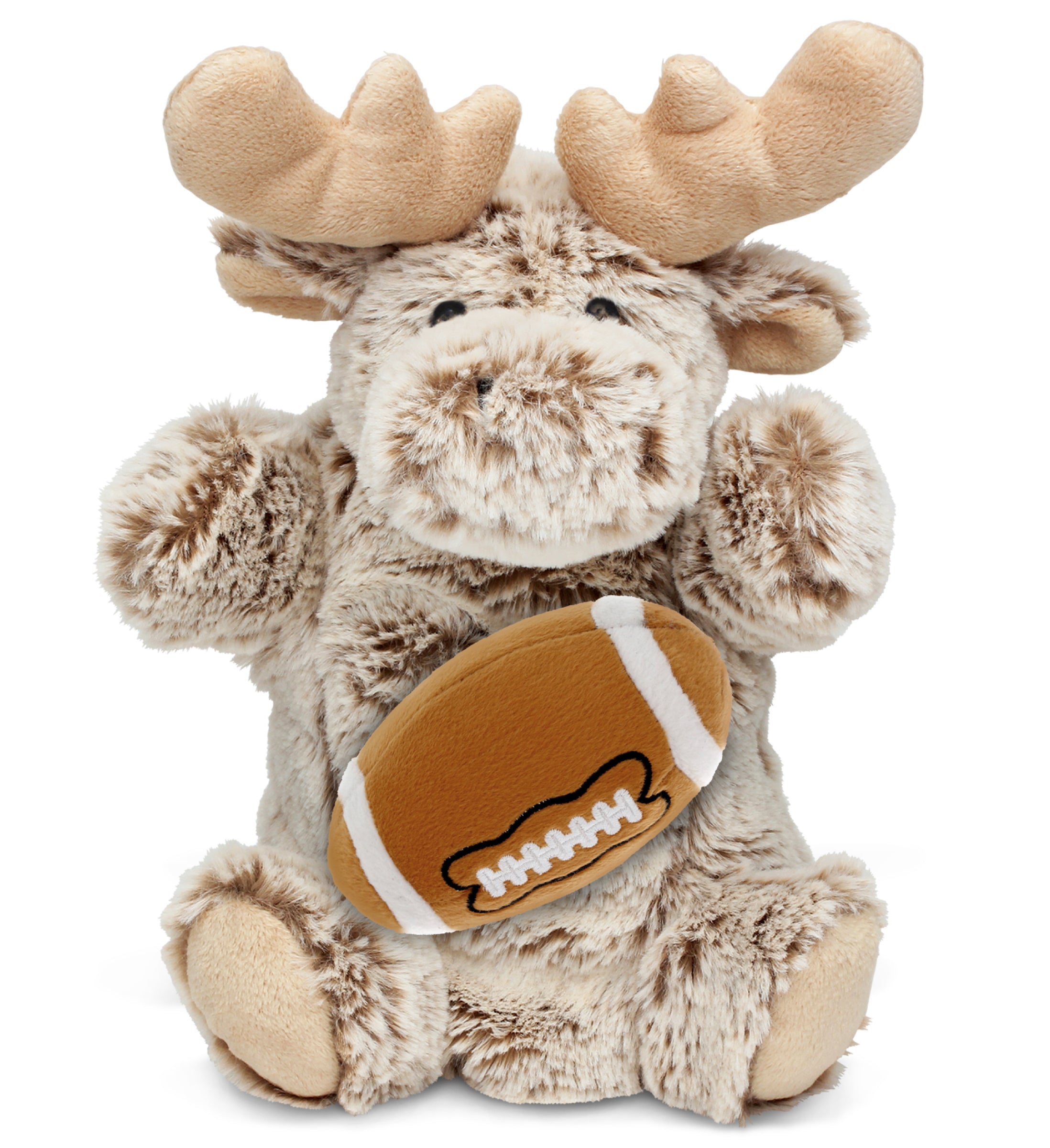SUPER SOFT PLUSH HAND PUPPET - MOOSE WITH FOOTBALL PLUSH