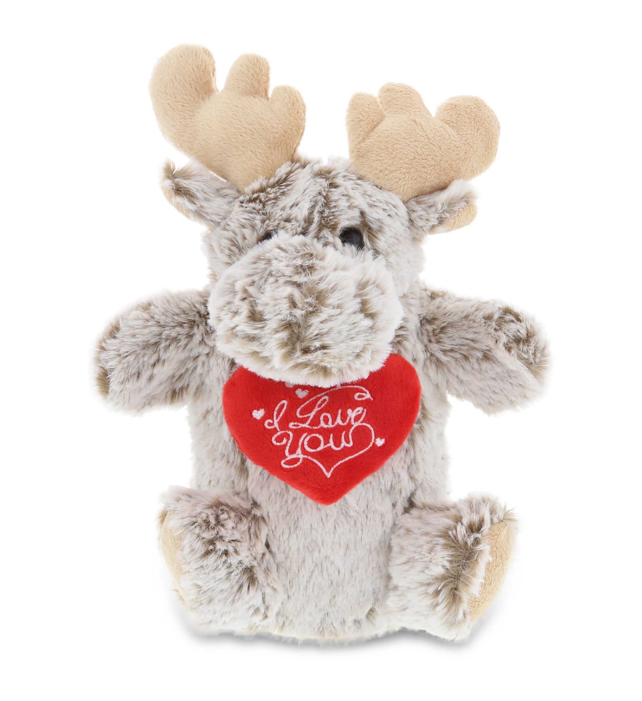 PLUSH I LOVE YOU RED HEART - SUPER SOFT PLUSH HAND PUPPET - MOOSE