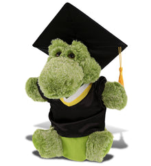 DolliBu Alligator Graduation Plush Toy with Gown and Cap with Tassel - 9 Inches
