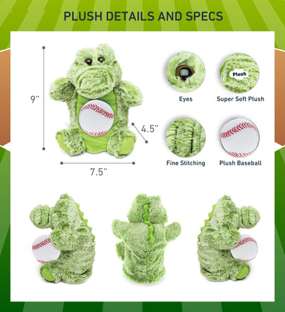 SUPER SOFT PLUSH HAND PUPPET - ALLIGATOR WITH BASEBALL PLUSH