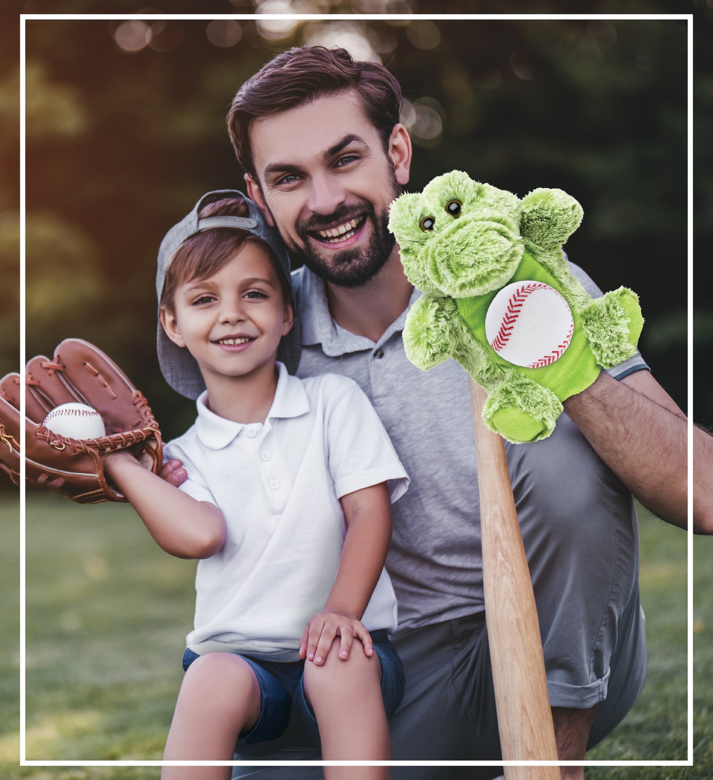SUPER SOFT PLUSH HAND PUPPET - ALLIGATOR WITH BASEBALL PLUSH