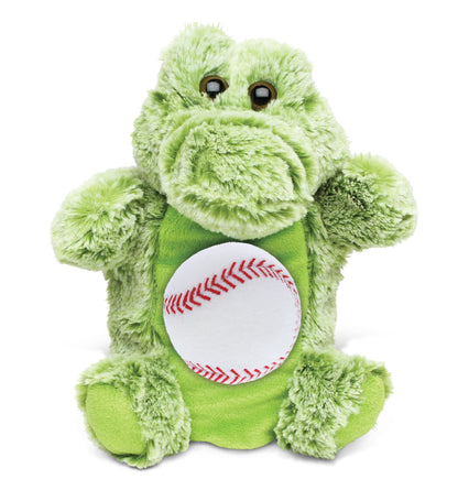 SUPER SOFT PLUSH HAND PUPPET - ALLIGATOR WITH BASEBALL PLUSH