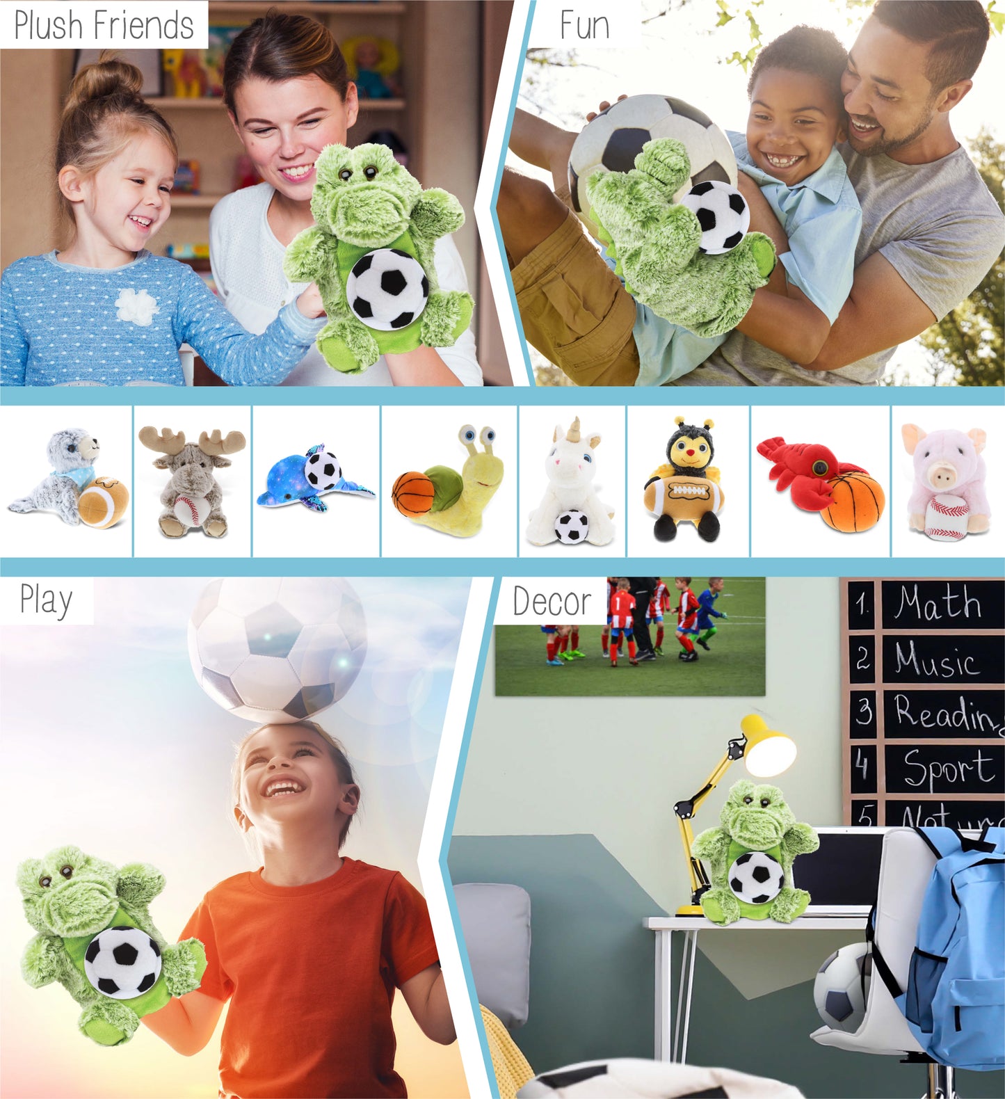 SUPER SOFT PLUSH HAND PUPPET - ALLIGATOR WITH SOCCER PLUSH