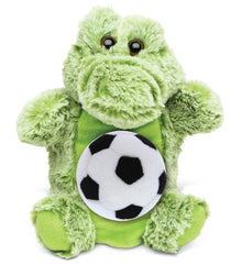 SUPER SOFT PLUSH HAND PUPPET - ALLIGATOR WITH SOCCER PLUSH