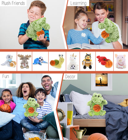 SUPER SOFT PLUSH HAND PUPPET - ALLIGATOR WITH BASKETBALL PLUSH